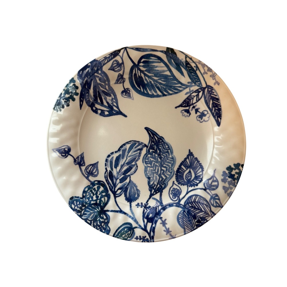 Cynthia‎ Rowley Melamine Blue Floral Dinner Plates Set of 4 Botanical 10" Floral